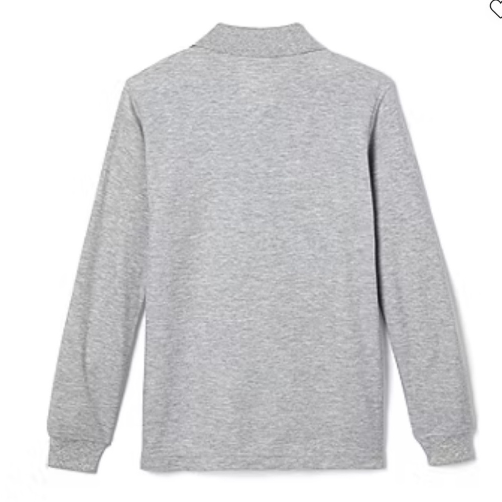 French Toast Boys Long Sleeve Boxy Fit Polo Shirt Heather grey size M. - Picture 3 of 4